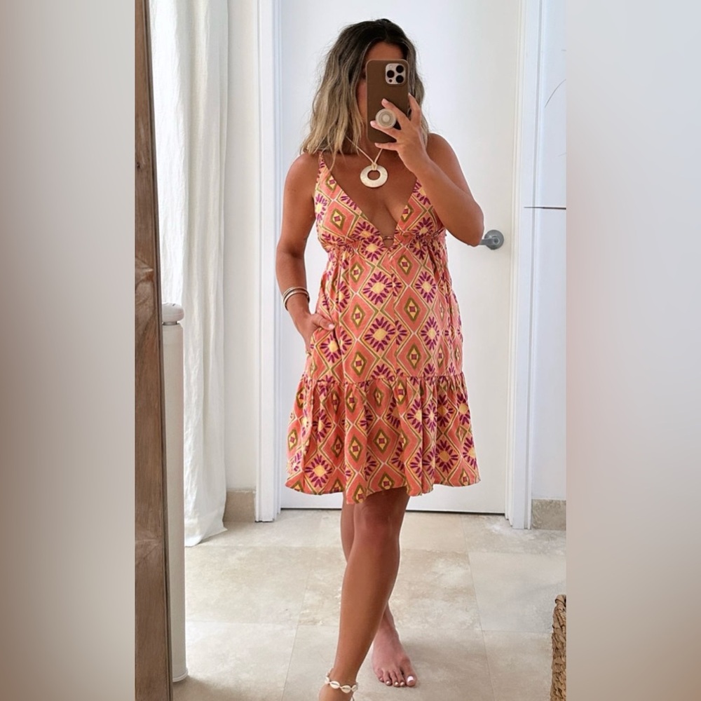 Stitch and feather terra tiered mini dress